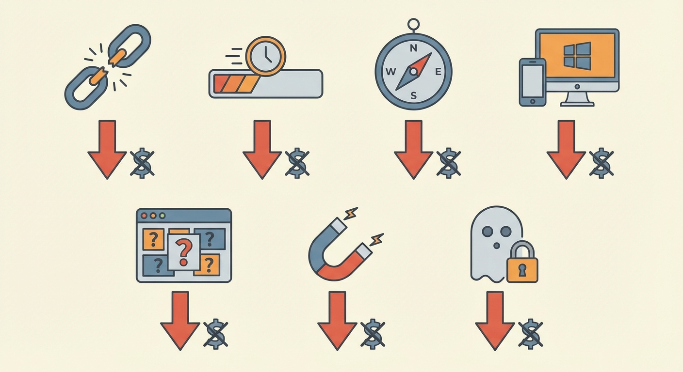 7 errori che uccidono le conversioni del tuo sito web (e come risolverli)